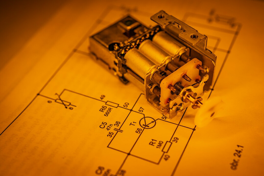 Padlock icon overlaid on a circuit board surface