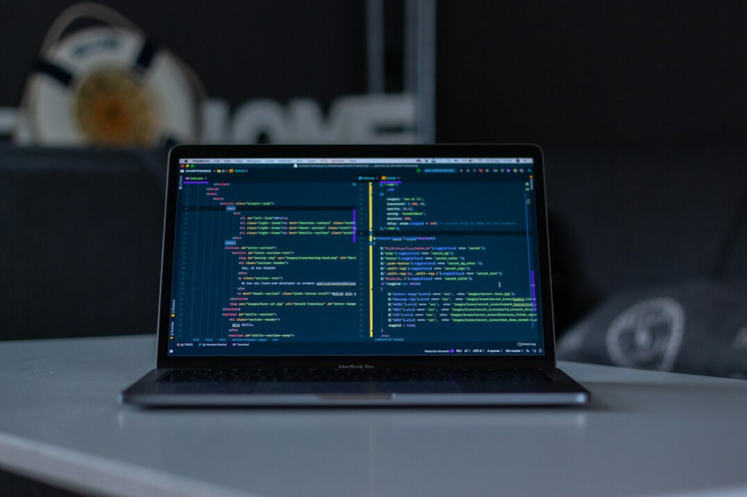 javascript code on screen