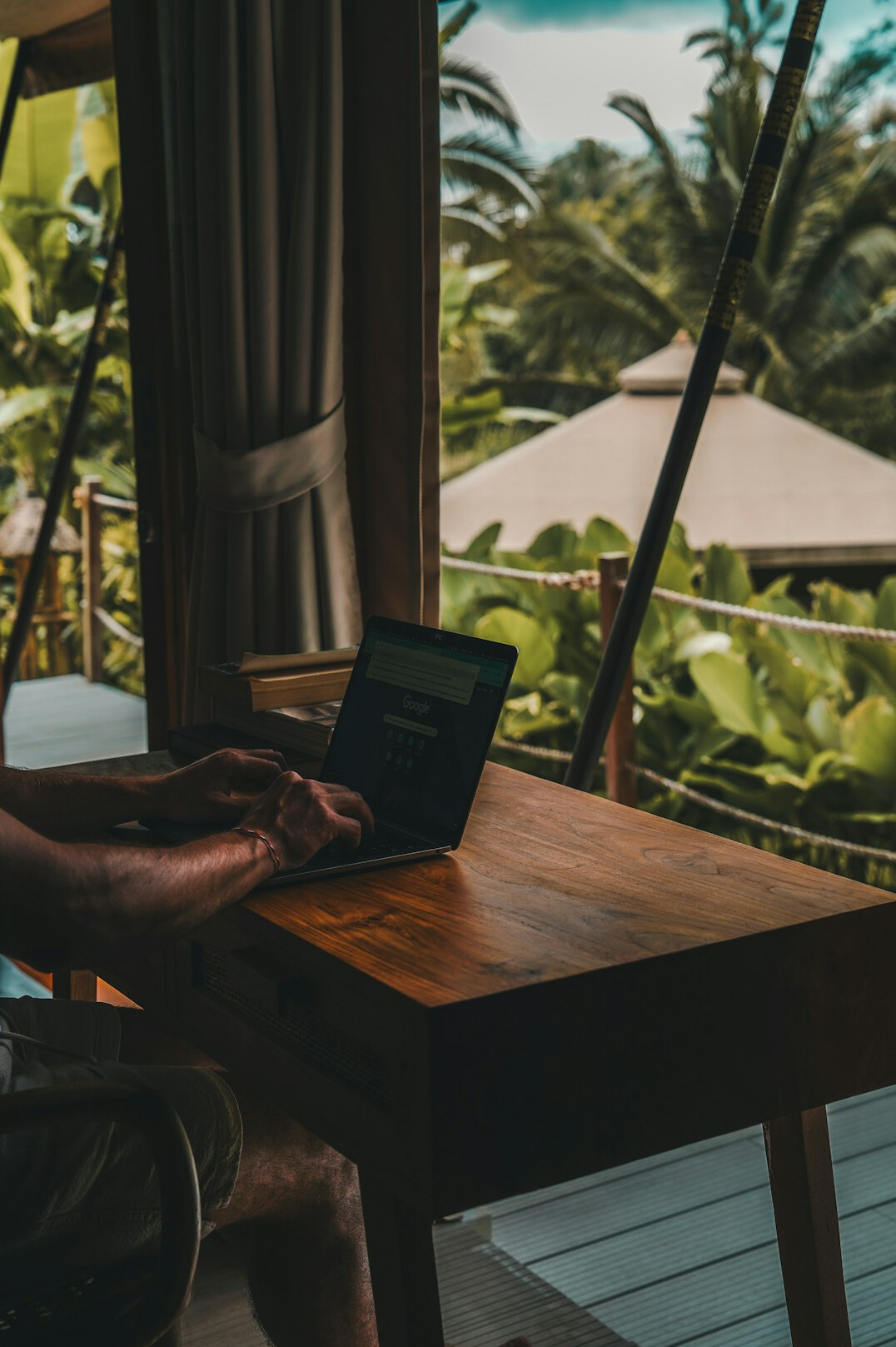 person working remotely